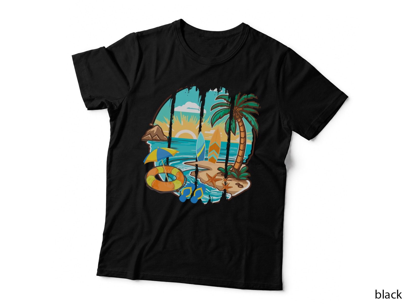 Summer Babe Summer T-Shirt, Retro Beach Ocean Sunset Sunny Tee