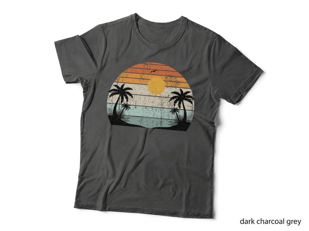 Sunshine Summer Vibes Palm Trees Beach Retro Tropical Summer T-Shirt