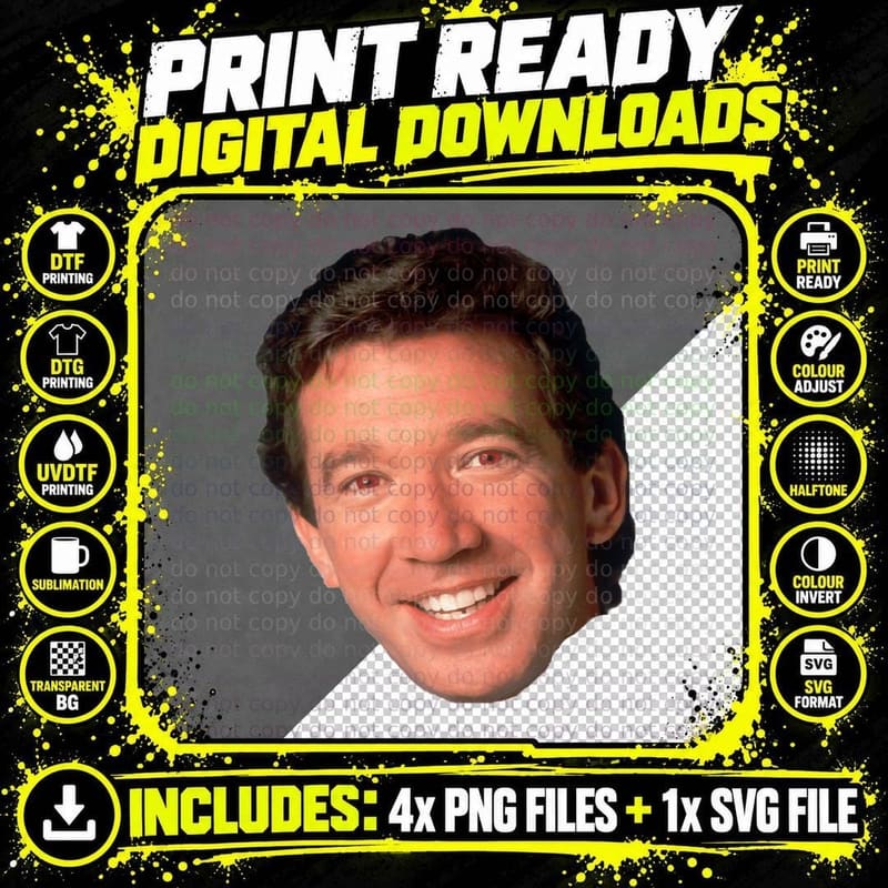 Tim Allen Homage T-Shirt, Celebrity Tribute Png SVG Digital Bundle