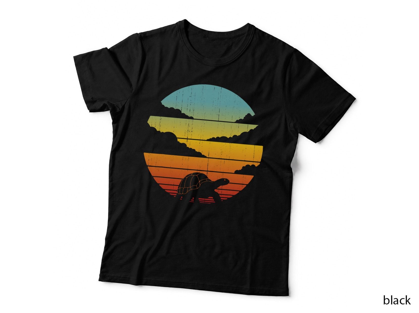 Tortoise Retro Vintage 60s 70s Sunset Turtle Reptile Animal T-Shirt