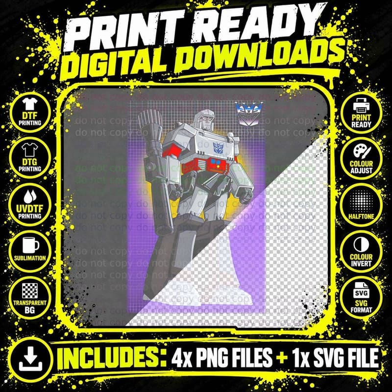Transformers Autobot T-Shirt, Retro Sci-Fi Style Png SVG Digital Bundle