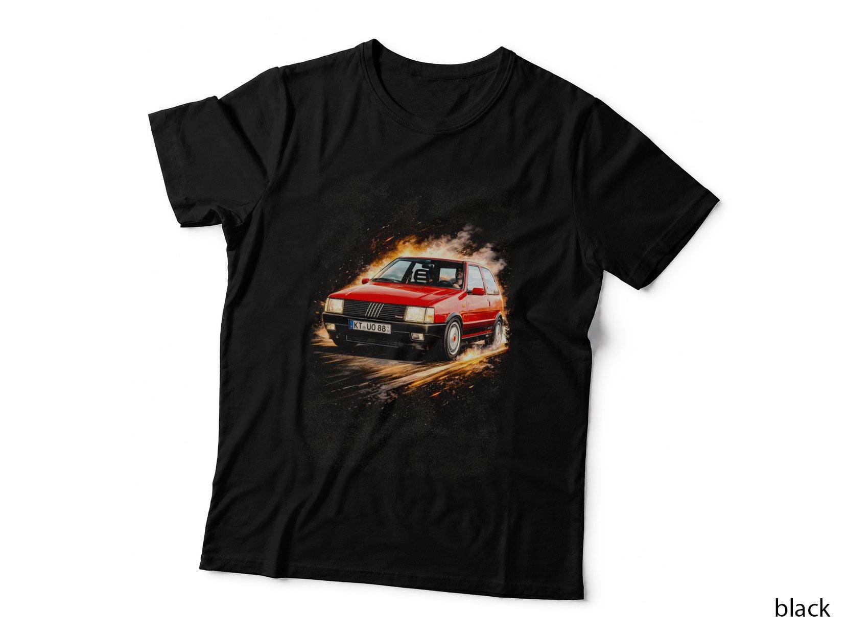 Uno Turbo T-Shirt, Halftone Rally Car Graphic Tee, Retro Hot Hatch Shirt