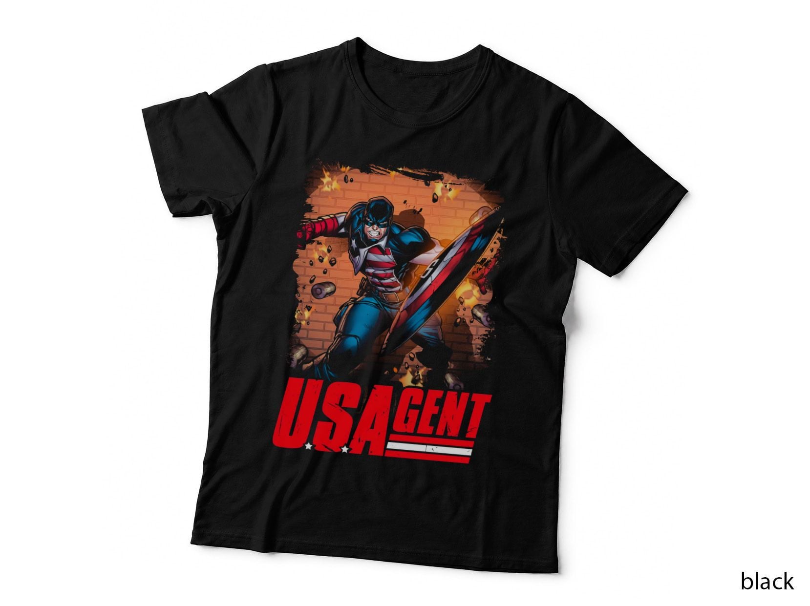 Usagent Retro Comic Book T-Shirt, Patriotic, Americana Style T-Shirt