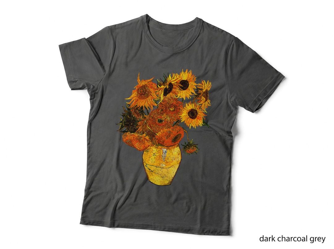 Van Gogh Sunflowers Tee Vintage Yellow Flowers Art Painting T-Shirt