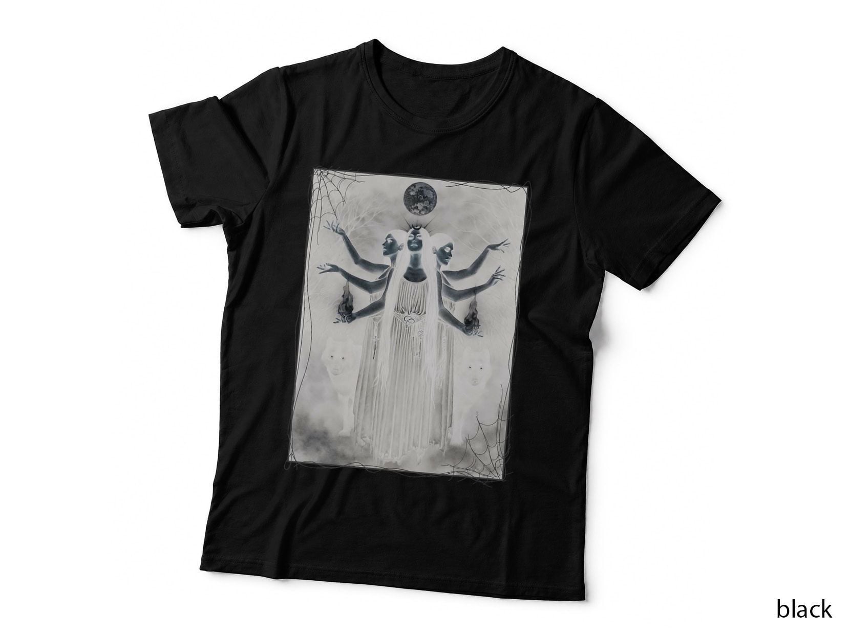 Vintage Cottagecore Aesthetic Witches Werewolves Moon Witchy T-Shirt