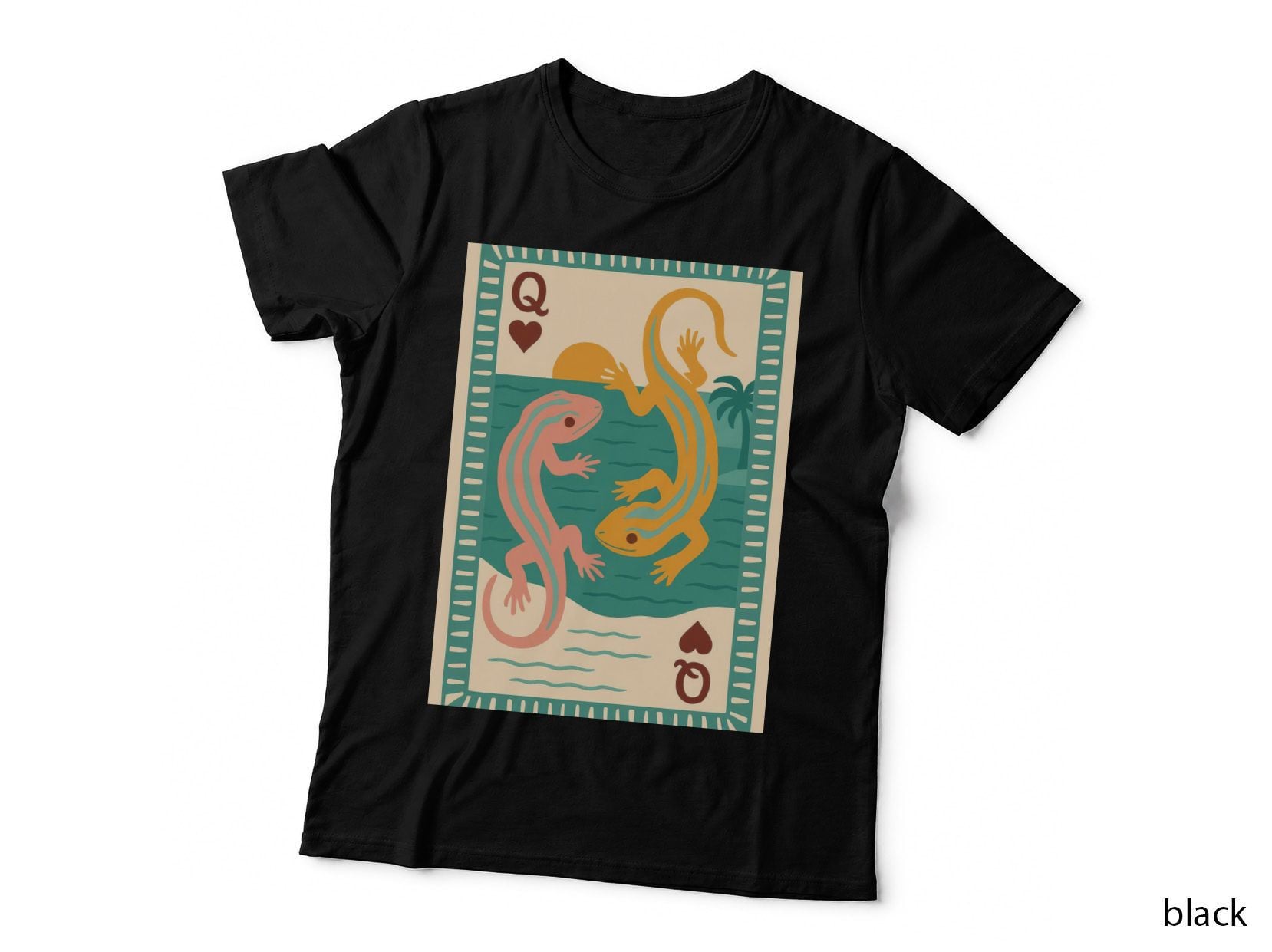 Vintage Mermaids Ocean Playing Card Summer T-Shirt, Beach Vibes Graphic Tee