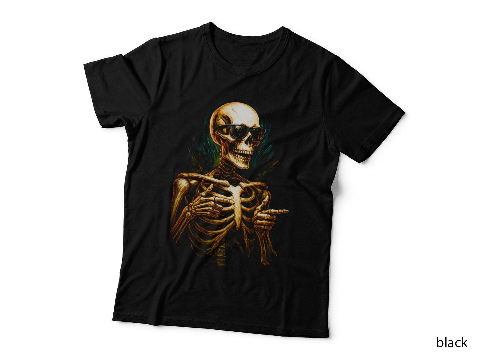 Vintage Phone Receiver Skull T-Shirt, Halftone Gothic Skull Graphic Tee