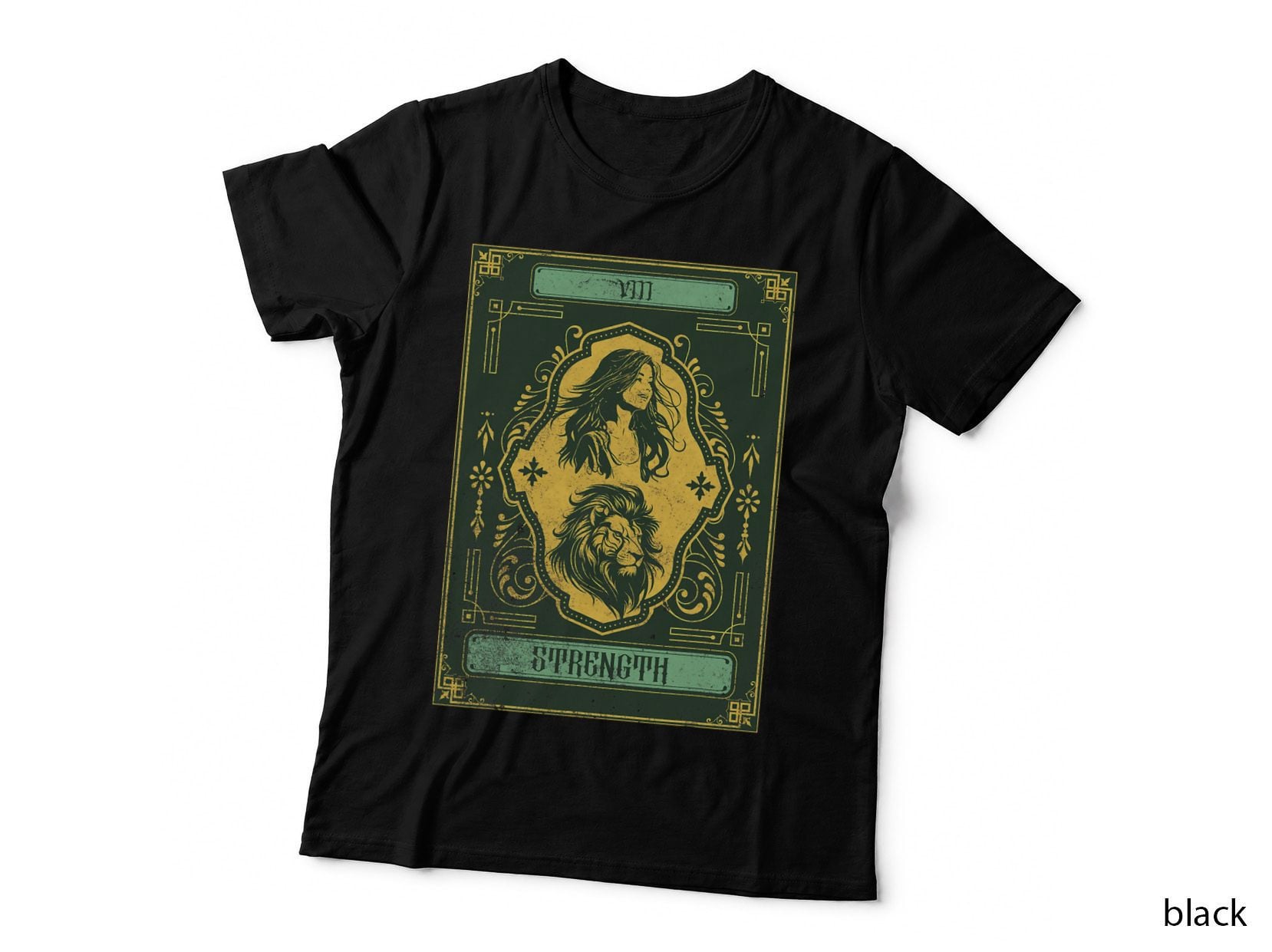 Vintage Strength Tarot Card Gothic Retro Mystic Occult Men T-Shirt