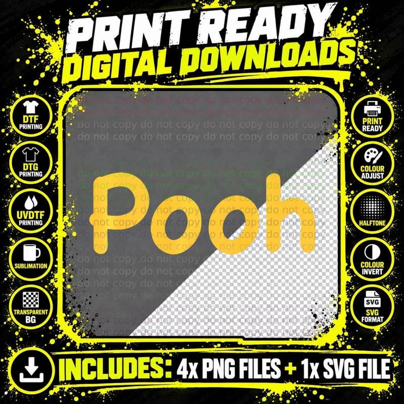 Winnie the Pooh Premium, Kids Classic Png SVG Digital Bundle