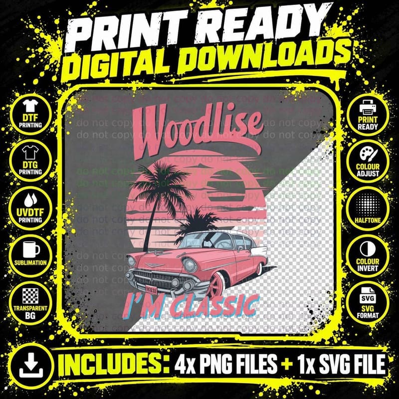Woodlise I'm Classic Summer T-Shirt Png SVG Digital Bundle