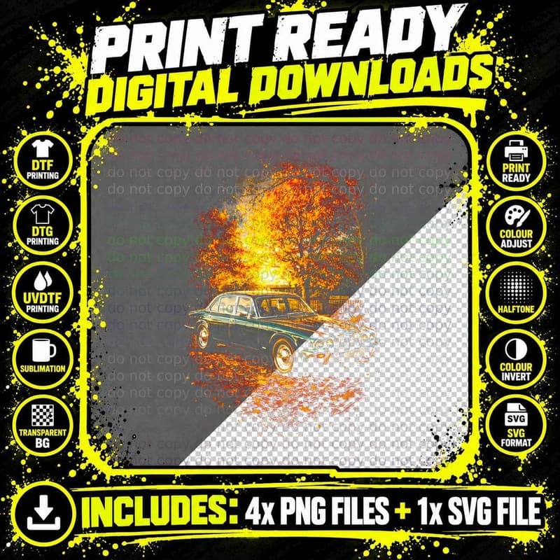 XJ6 T-Shirt, Halftone Luxury Car Graphic Tee Png SVG Digital Bundle