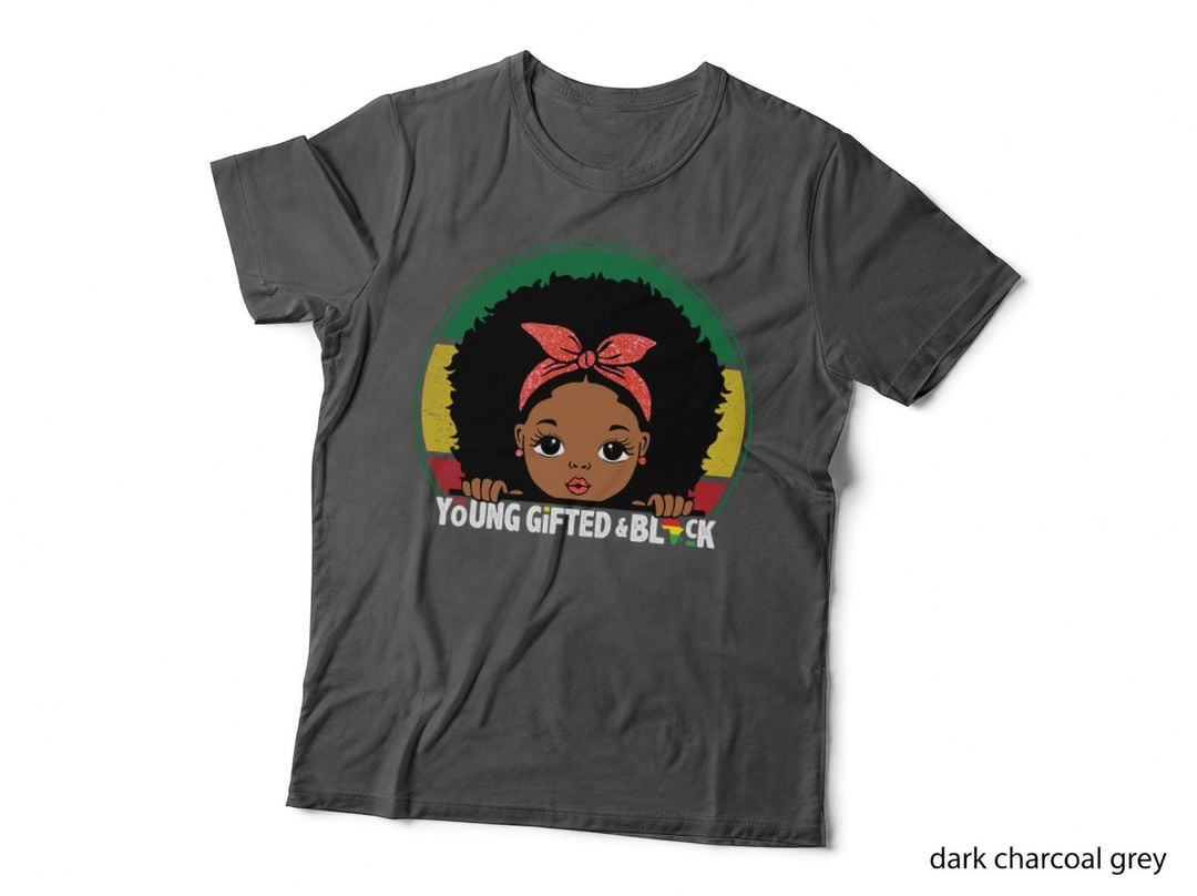 Young Gifted and Black Month History Kids Baby Girl Vintage T-Shirt