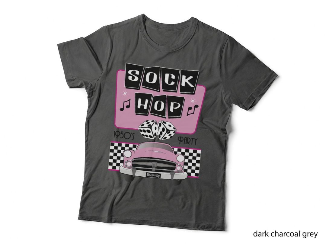 50s Sock Hop Dance Retro 1950s Party Doo Wop Rockabilly Pink T-Shirt