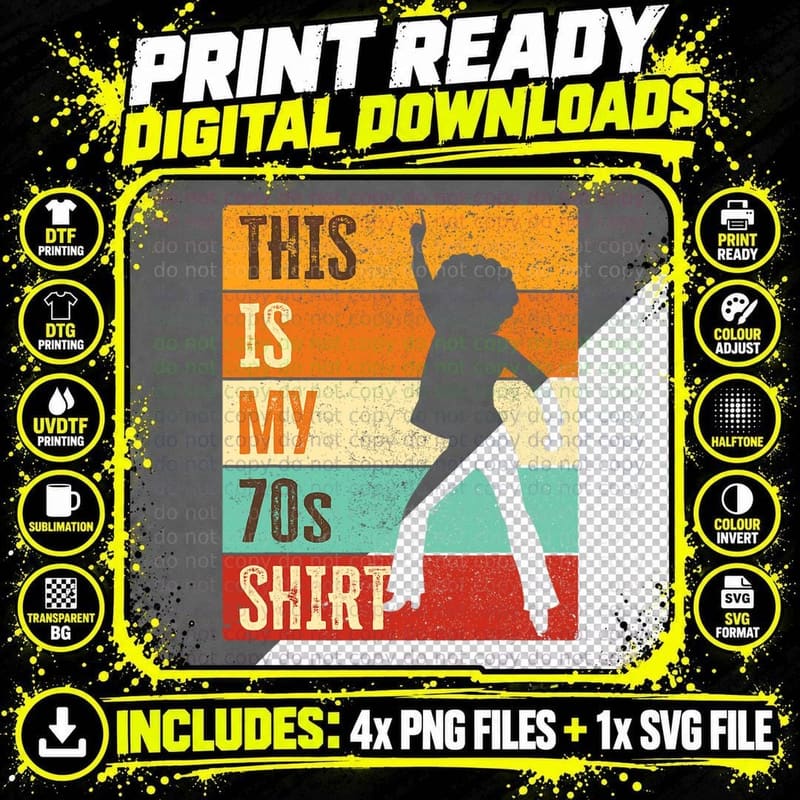 70s Costume Women, 70s Disco Party Outfit This Is My 70s Png SVG Digital Bundle