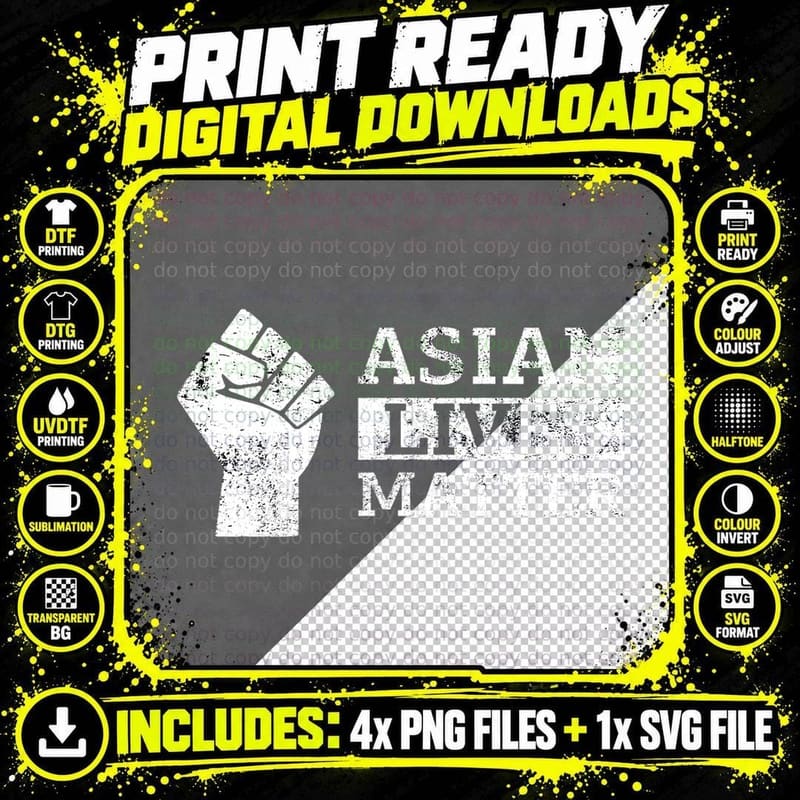 Asian Lives Matter Vintage for Men and Women T-Shirt Png SVG Digital Bundle