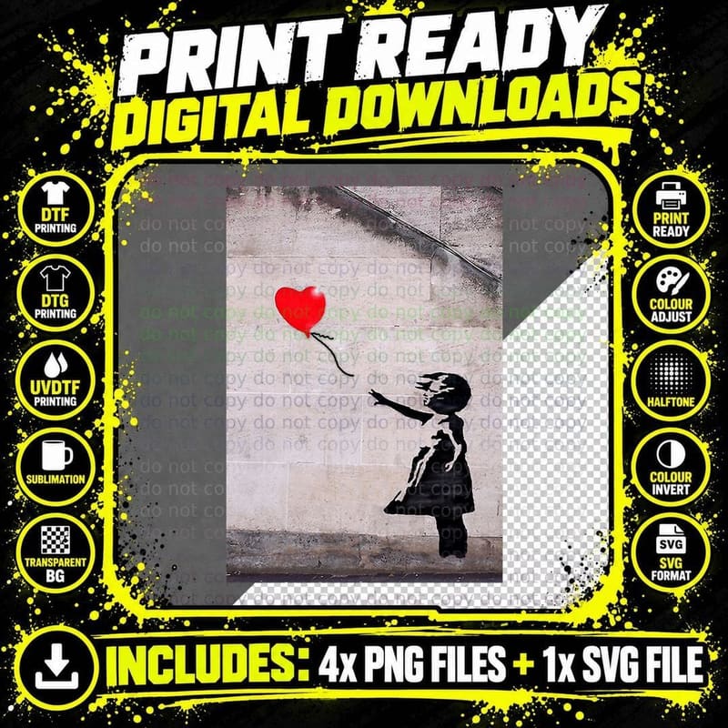 Banksy Hope Classic T-Shirt Png SVG Digital Bundle