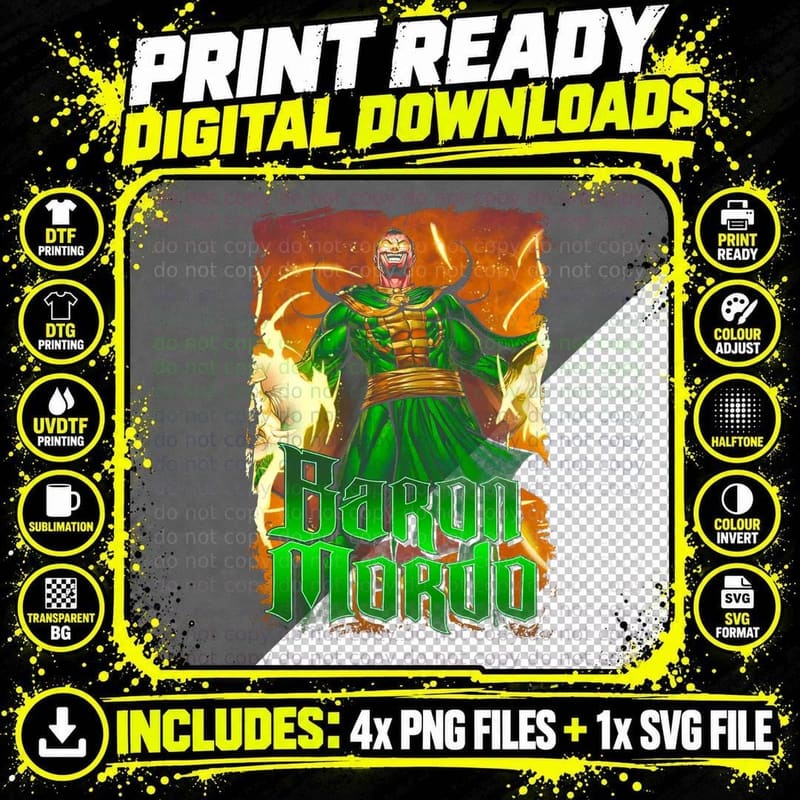 Baron Mordo T-Shirt, Retro Comic Book Style Png SVG Digital Bundle
