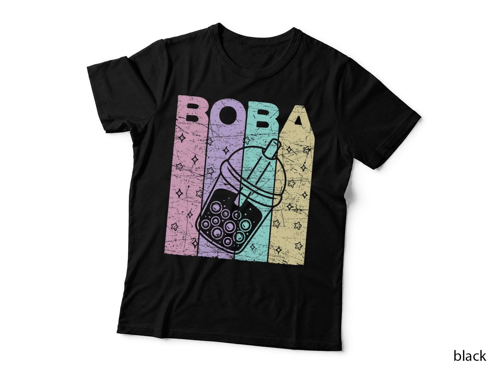 Boba Tea Pastel Bubble Tea Lover Retro T-Shirt