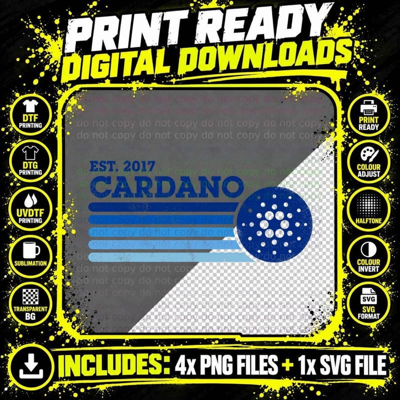 Cardano ADA Cryptocurrency Crypto Currency Blockchain Png SVG Digital Bundle