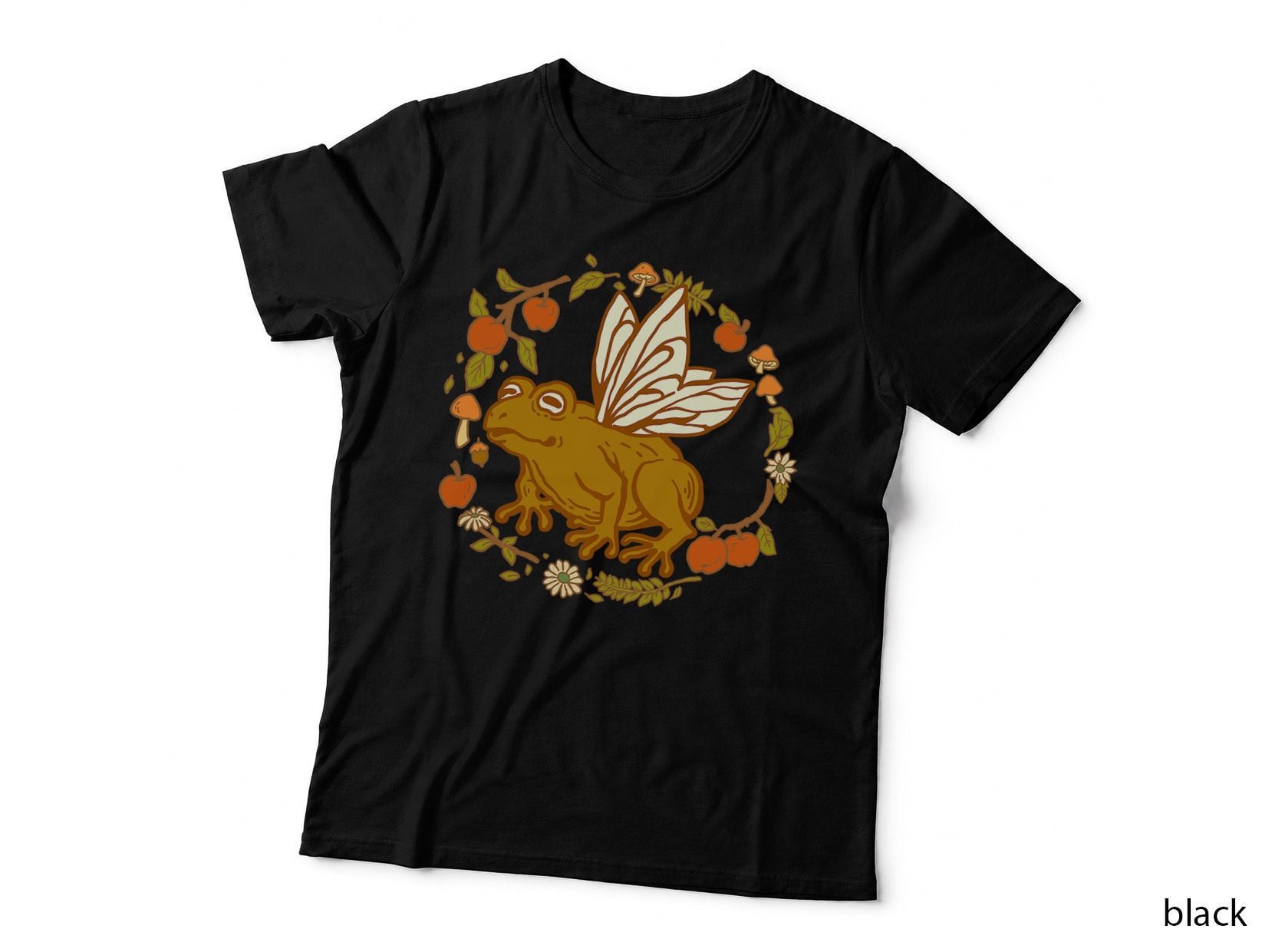 Cottagecore Aesthetic Frog Fairy Witchy Vintage T-Shirt
