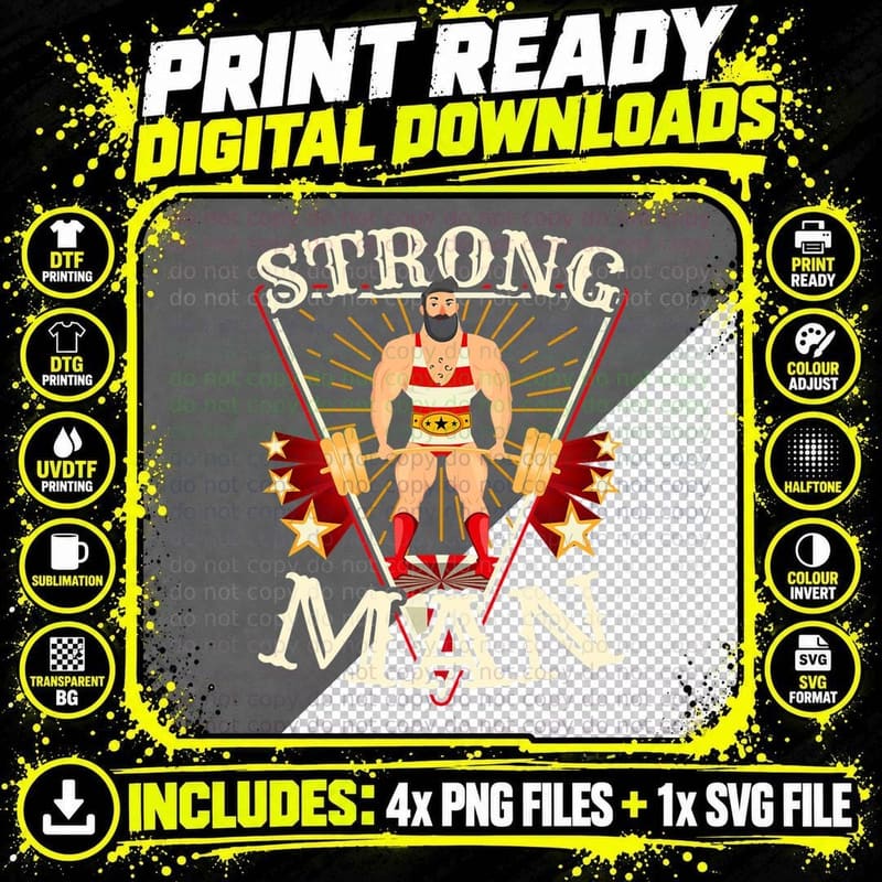 Deadlift Shirt - Vintage Circus Strongman Costume T-Shirt Png SVG Digital Bundle