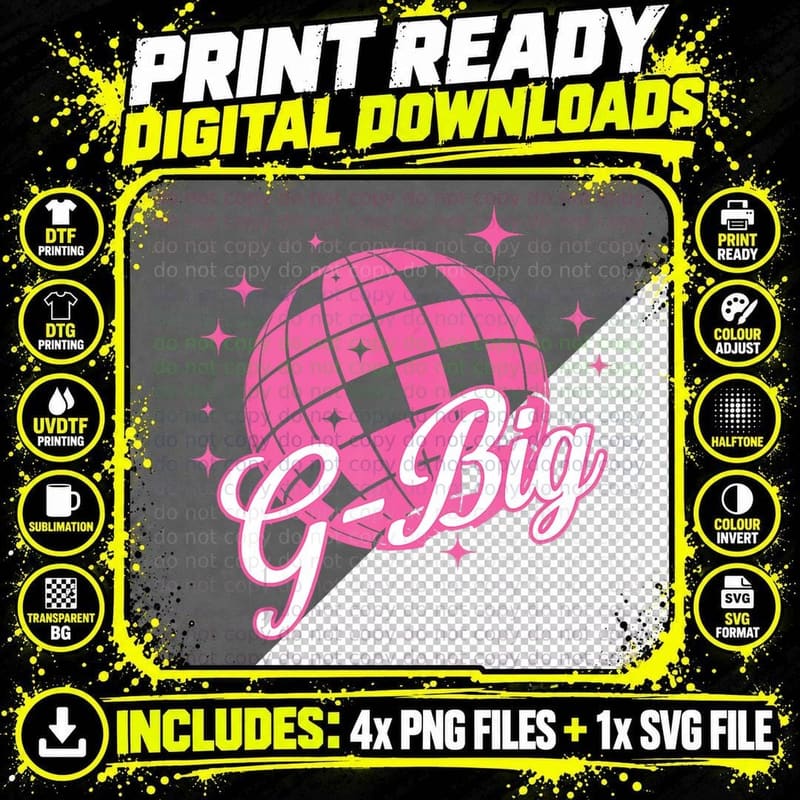 Disco Ball Retro G-Big Little ERA Sorority Reveal Retro Png SVG Digital Bundle