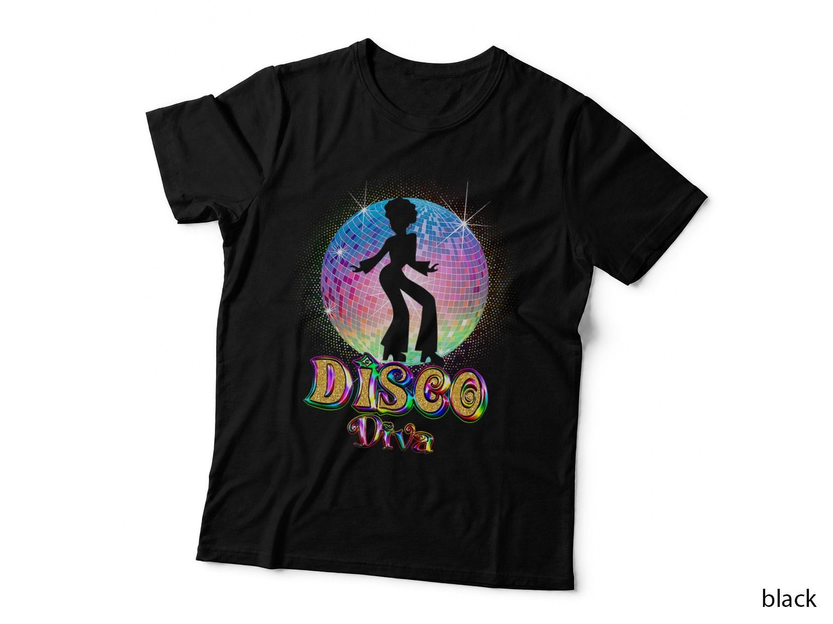 Disco Diva - Retro 70's 80's Seventies Retro Disco Ball T-Shirt