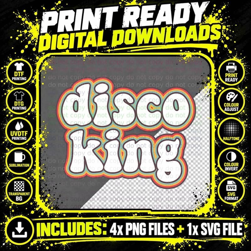 Disco King Roller Disco Outfit 70s Costume for Women Png SVG Digital Bundle