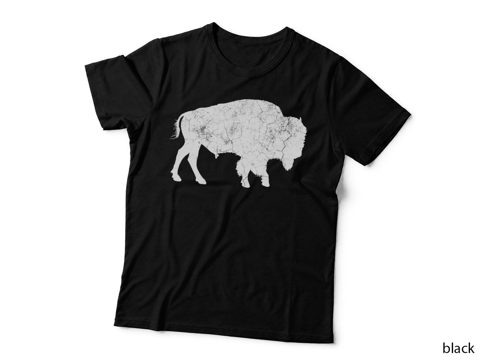 Distressed Buffalo Retro Bison Animal Lover Men Women T-Shirt