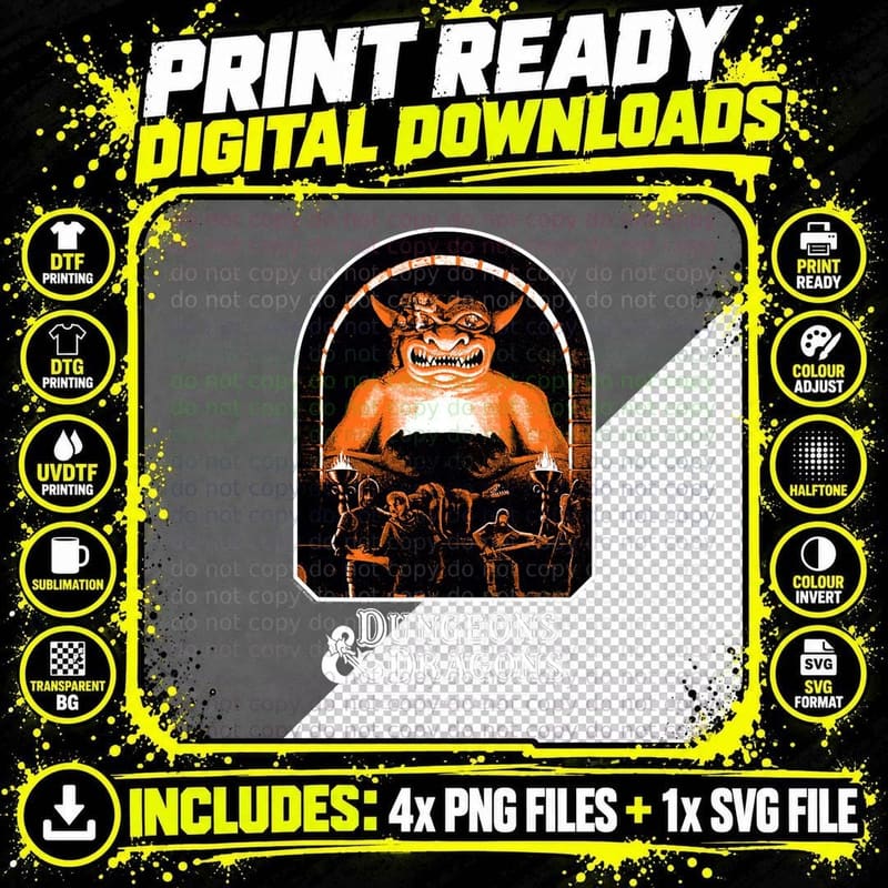 Dungeons & Dragons Vintage Player's Handbook T-Shirt Png SVG Digital Bundle
