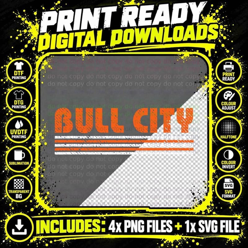 Durham Bull City Vintage 80s Retro Style T-Shirt Png SVG Digital Bundle