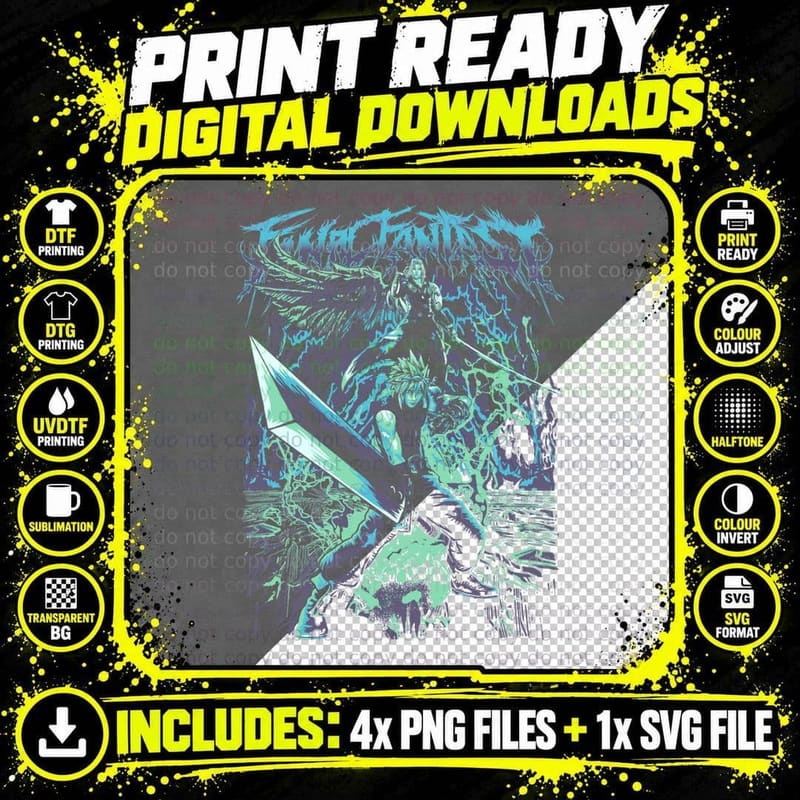 Final Fantasy Fan Art Classic T-Shirt Png SVG Digital Bundle