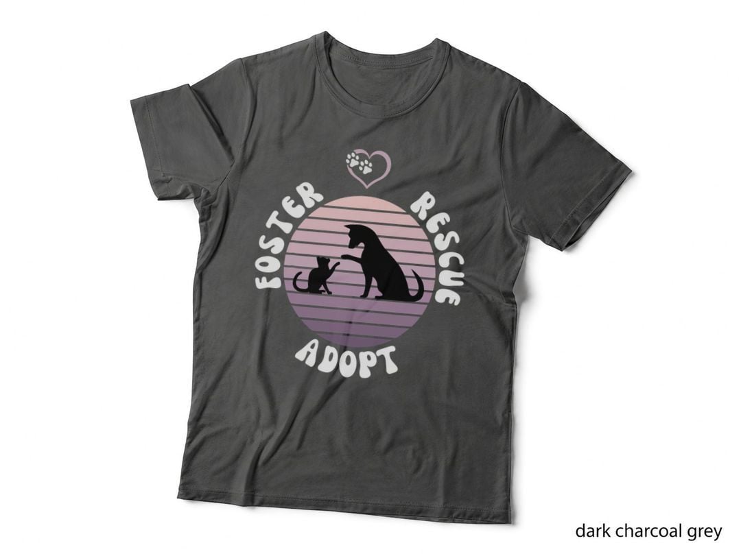 Foster Rescue Adopt - Animal Rescue Support - Trendy Retro T-Shirt