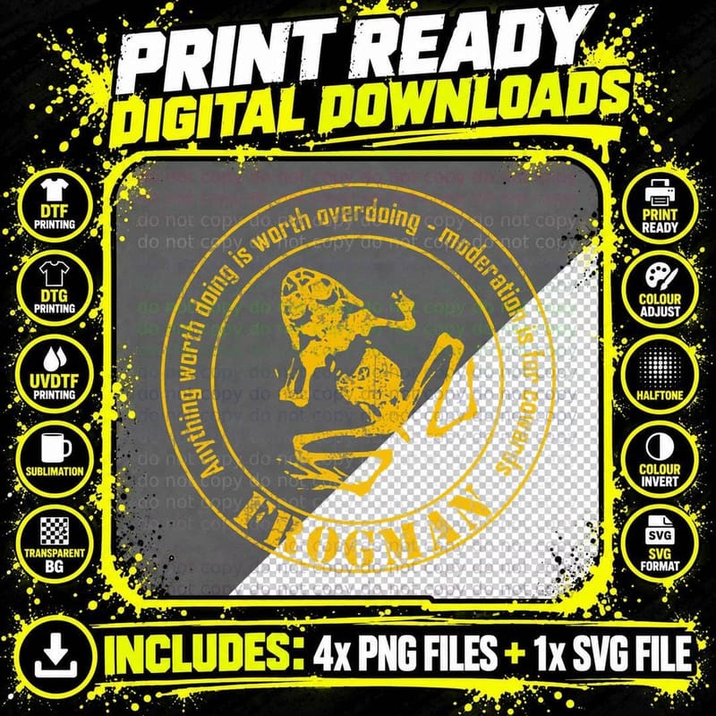 Frogman Diver T-Shirt Png SVG Digital Bundle