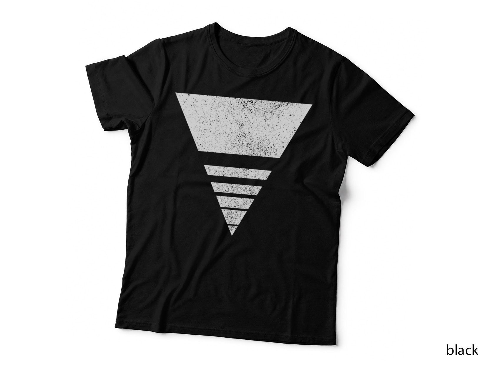 Geometric Sliced Triangle Line Shape Geometry Art Distressed T-Shirt