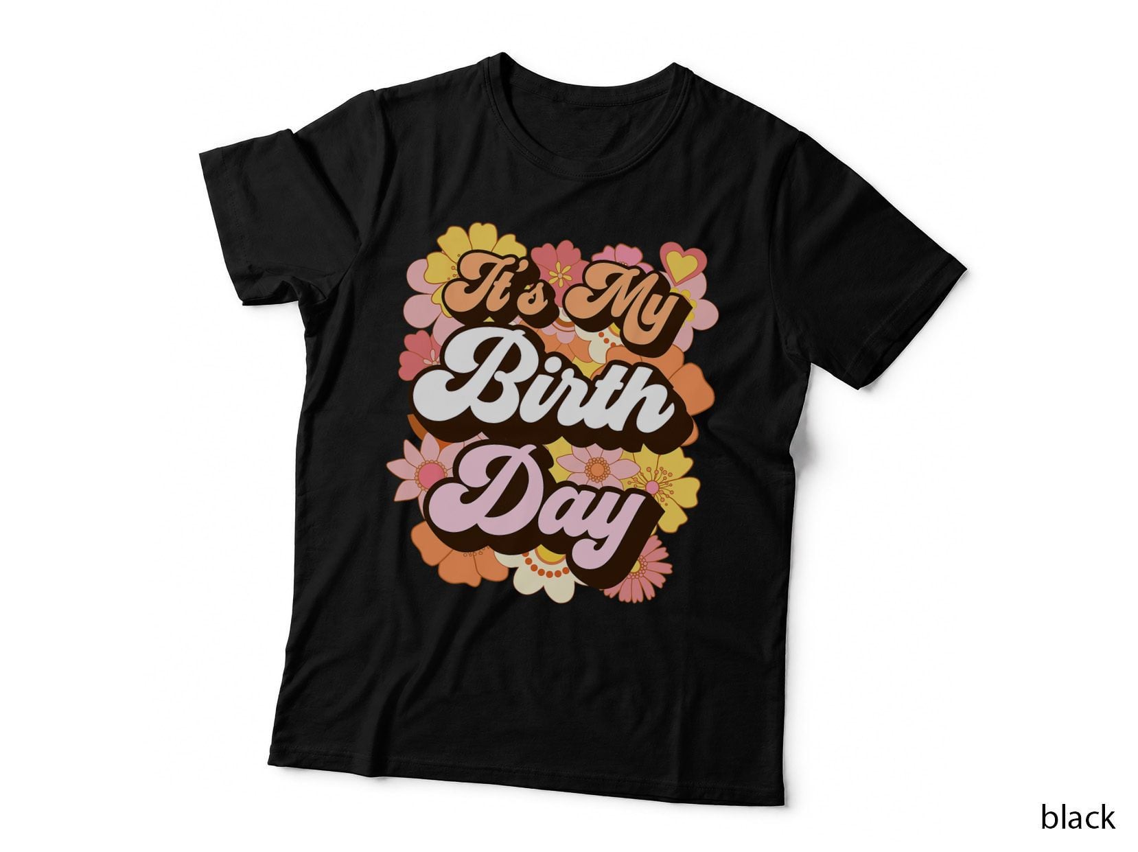 Girls It's My Birthday Groovy Tee, Retro Birthday Celebration