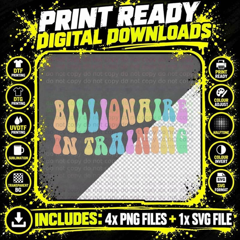 Groovy Billionaire Business OWNER Millionaire in Png SVG Digital Bundle