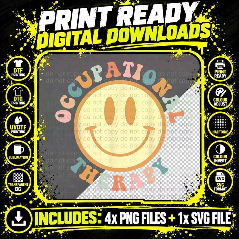 Groovy Occupational Therapy Shirt Occupational Therapist Png SVG Digital Bundle