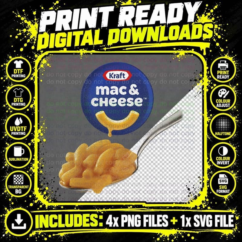 Heinz Kraft Mac & Cheese Scoop Classic Big Chest Logo Png SVG Digital Bundle