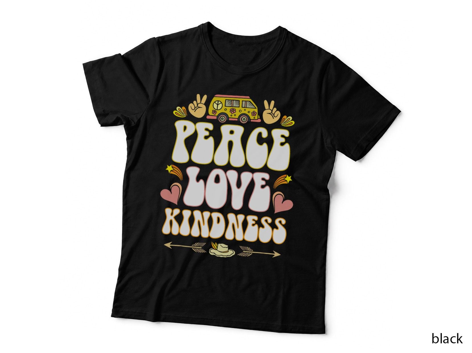 Hippie Hippies Peace Love Kindness Retro Costume Hippy Gift T-Shirt