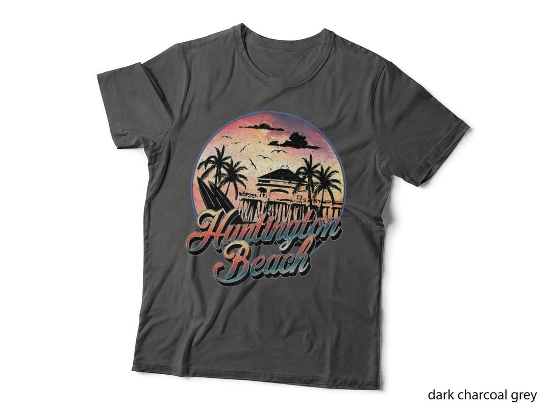 Huntington Beach Pier Vintage Sunset Surfboard S, Vintage Classic T-Shirt