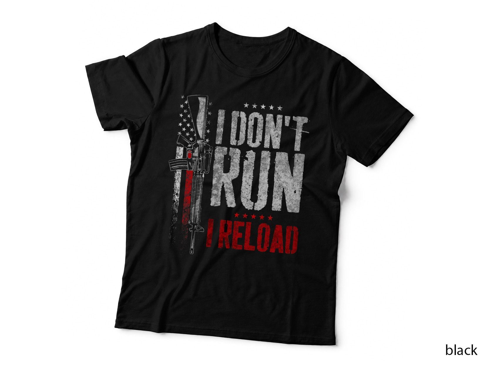 I Don't Run I Reload Vintage US Flag T-Shirt