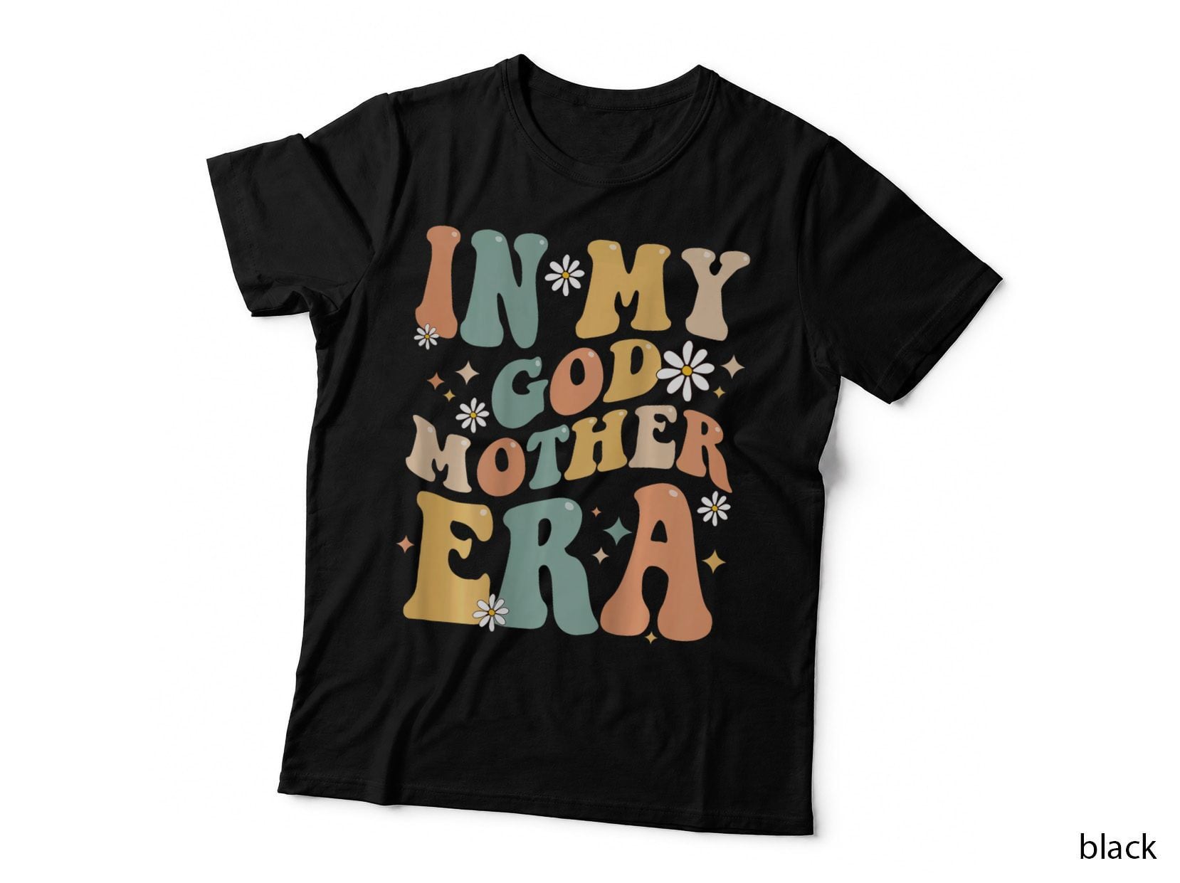 In My Godmother Era Lover Groovy Retro Mothers Day on Back T-Shirt