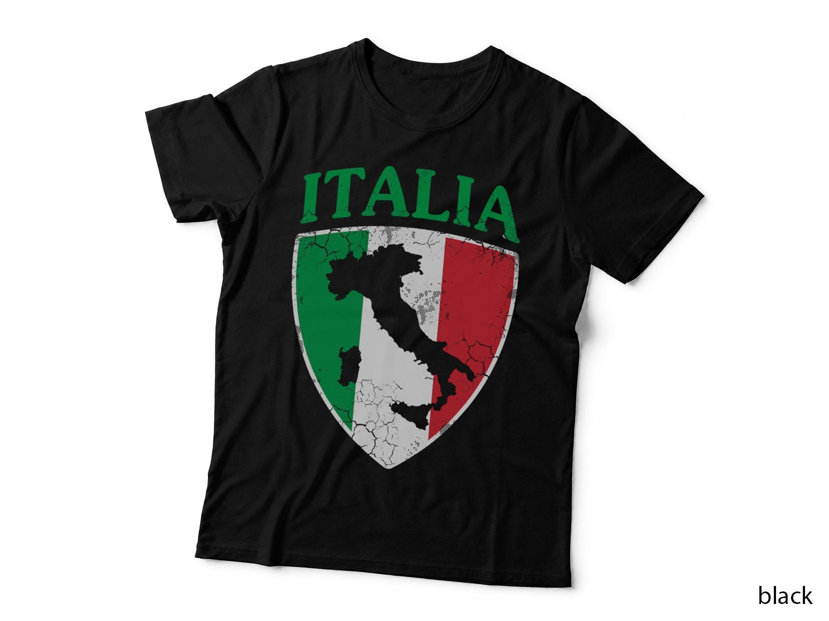 Italia Flag Crest Italy Italian Family Vintage Distressed T-Shirt