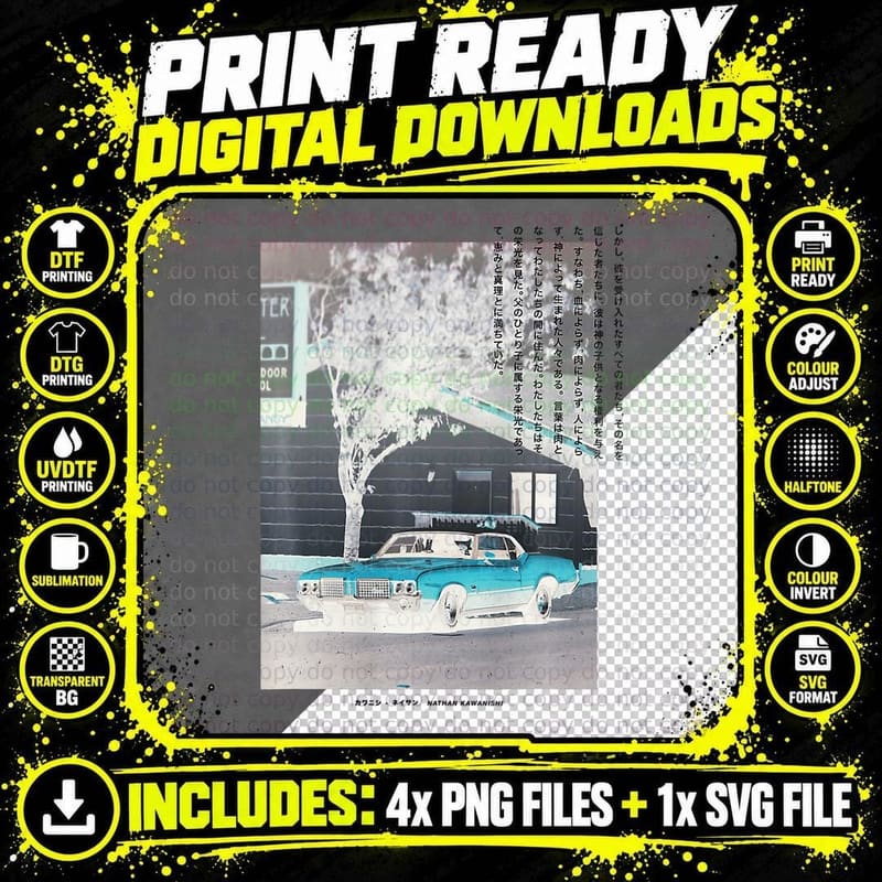 Japanese Vintage 90's Lofis Streetwear Aesthetic Graphic Png SVG Digital Bundle
