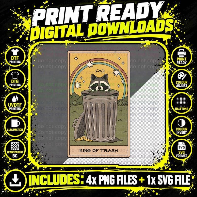 King of Trash Classic T-Shirt Png SVG Digital Bundle