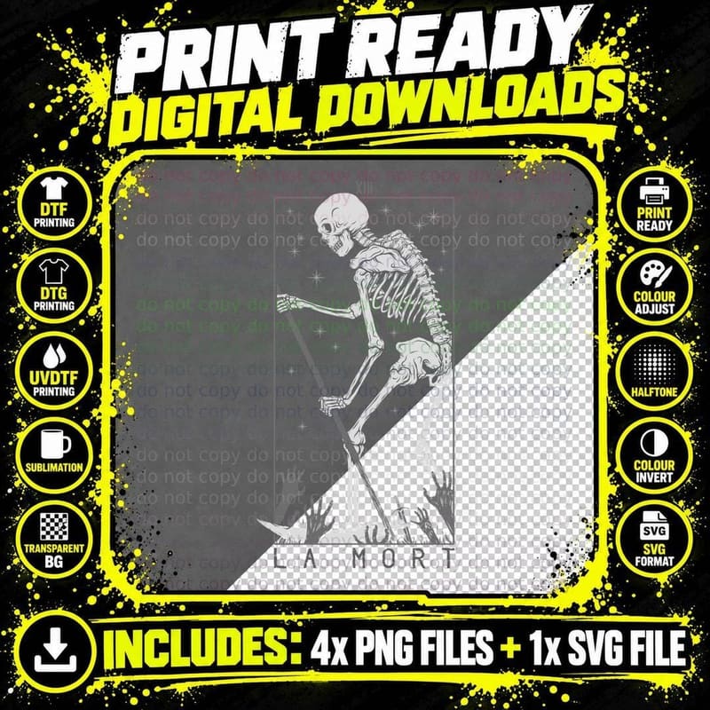 La Mort Classic T-Shirt Png SVG Digital Bundle