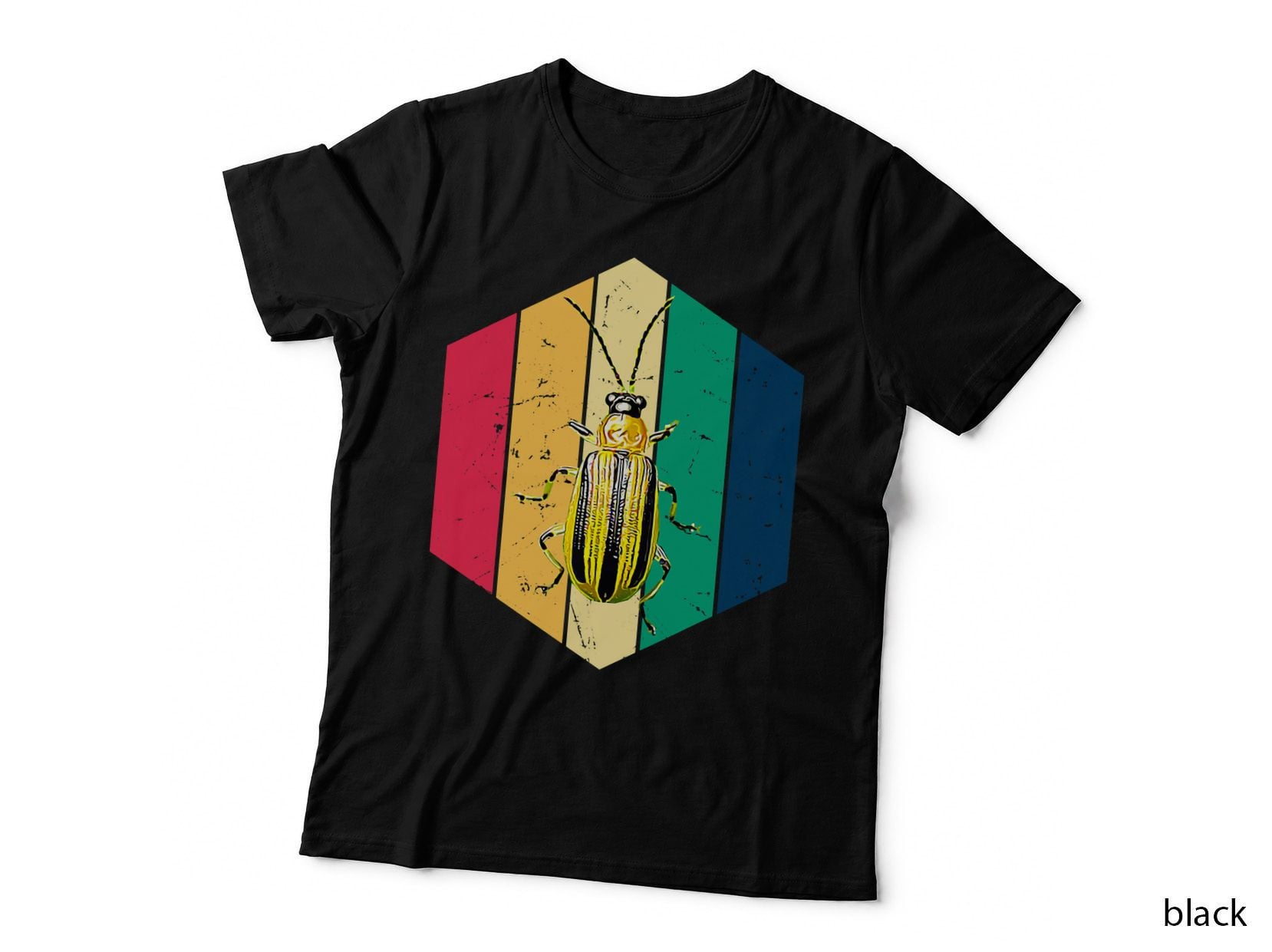 Leaf Beetl Retro Vintage 60s 70s Sunset Bug Insect Men Women T-Shirt