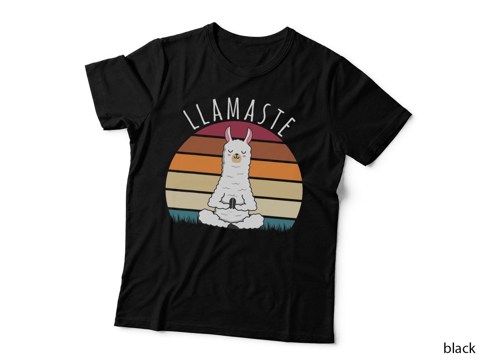 Llamaste Yoga Vintage Lama Yoga Pose Meditation T-Shirt
