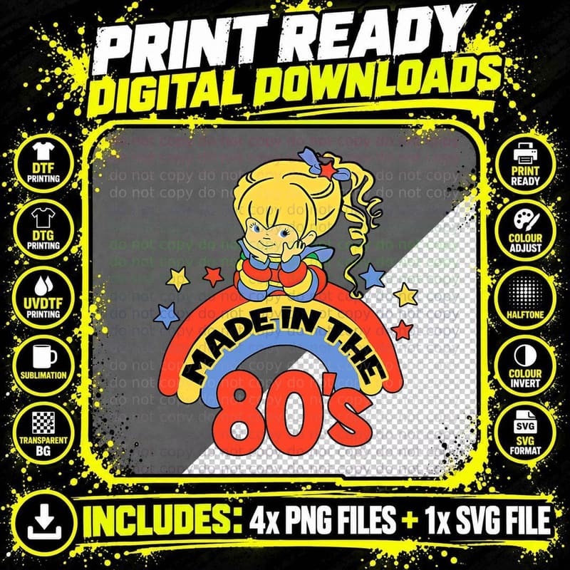Made in the 80s 1980s Generation Millennials Retro Png SVG Digital Bundle